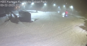 Kuzuyayla Beyaza Büründü: Kar Yağışı Anbean Kameralara Yansıdı